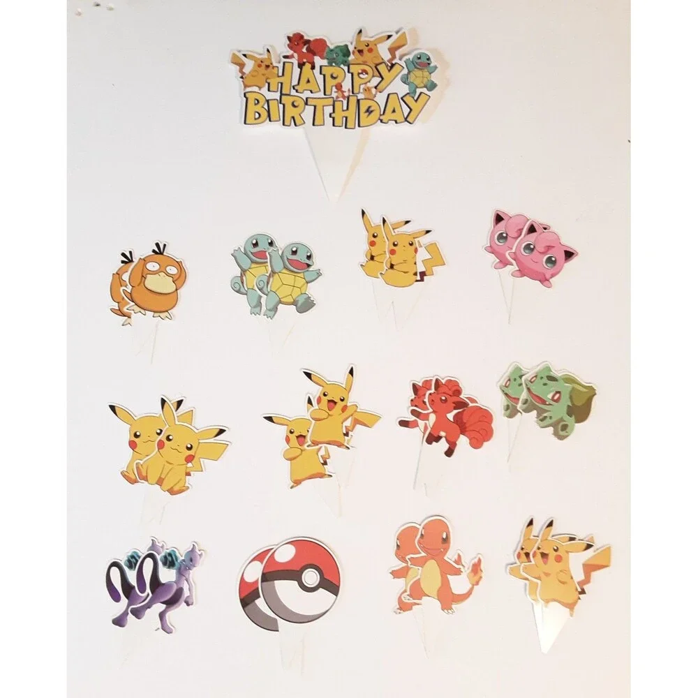 Pokémon cupcake and cake topper